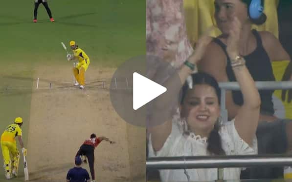 [Watch] Sakshi Dhoni 'Over The Moon' As MSD Lights Up Chepauk With A First-Ball Boundary